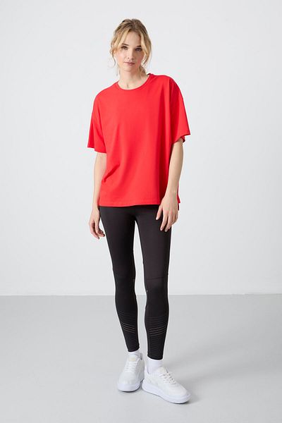 TOMMY LIFE Fiesta Oversize Women's T-Shirt - Combed Cotton, Soft Tuşel, Basic Design - 97285
