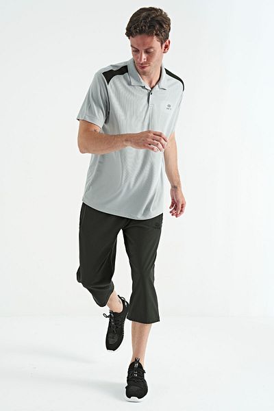 TOMMY LIFE Χακί Lace-Up Standard Fit Active Sports Ανδρικό Κάπρι με τσέπη με φερμουάρ - 83096