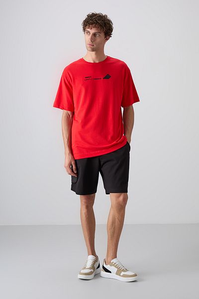 TOMMY LIFE Ανδρικό μπλουζάκι με στάμπα Fiesta Cotton Thick Soft Texture Oversize Fit - 88330