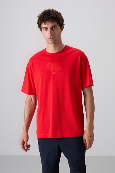TOMMY LIFE Ανδρικό μπλουζάκι με στάμπα Fiesta Cotton Thick Soft Texture Oversize Fit - 88333