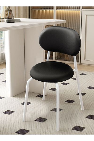 EqiEch Round Back Chair,Upholstered Dining Table Chair,Lounge Chair,Comfortable Backrest Chair