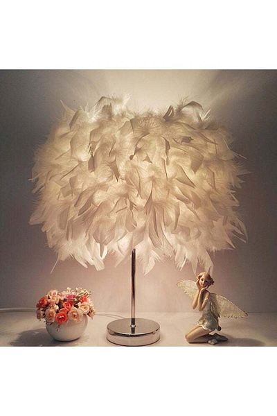 COOYA Portable Decorative Table Lamp White/Silver 18x25cm