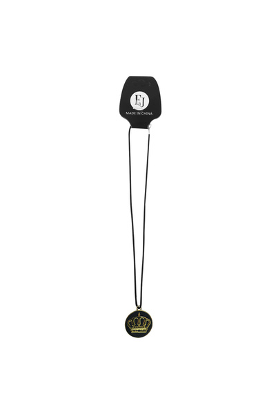 Crown Rearview Mirror Hanging Ornament - Black & Gold Pendant with Black Cord