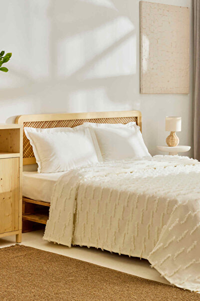 Kaşmir Home Ellia Çift Kişilik Yatak Örtüsü Offwhite