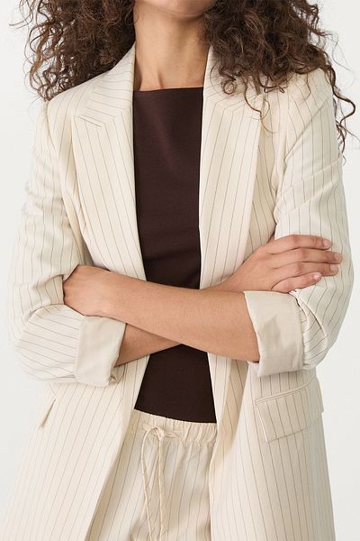 Stradivarius Flowing open striped blazer