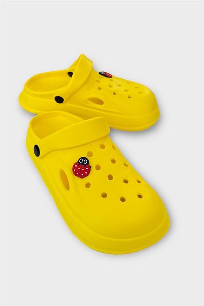 Liger Women's Comfort Ladybug Buckle Medical Nurse Sabo Slippers Yellow
