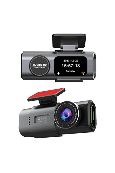Polham 4K Ön ve Arka Kameralı Araç Kamerası, Wifi, Dahili GPS, G Sensörlü,Gec...