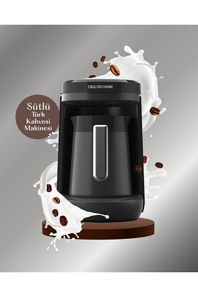 English Home Tkm 6011 Turkish Coffee Black-Chrome Machine with Milk