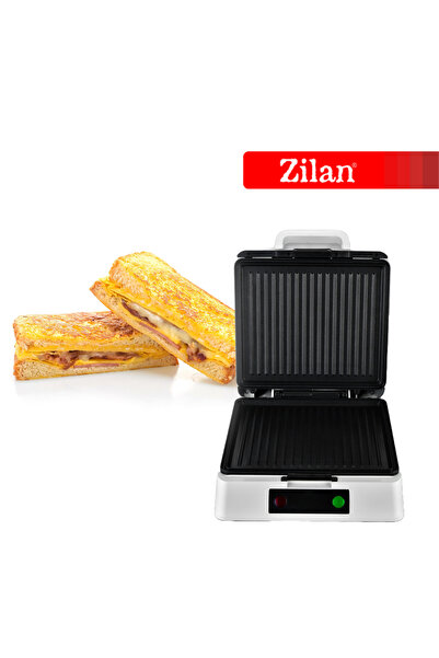 Zilan Sendvičovač XL ZLN4728 Silver, grilovací varná deska, kontrolka, uzavírací systém, výkon 1200 W