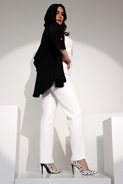 Metpoint Trend42Plus Large Size Elastic Waist Skinny Leg White Trousers