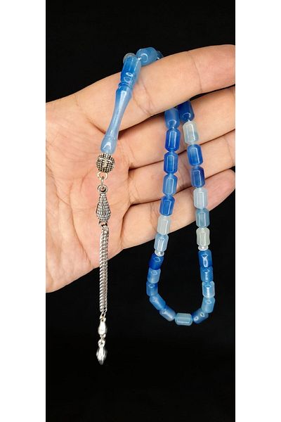 Anemore Collection Mărgele de rugăciune cu ochi de pisică de culoare albastră - Cadou tăiat în capsulă T-337