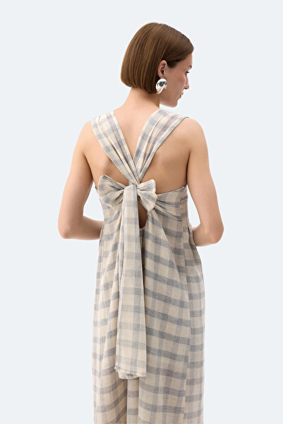 İKİKIZ Gray Plaid Strap Dress