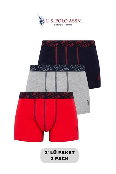 U.S. Polo Assn. Άνδρας, Αδειοδοτημένος, USPA, Σετ Boxer 3 τεμαχίων (Κουτί)