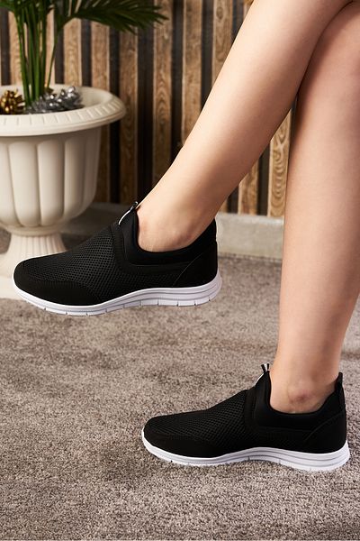 İmerShoes Pantofi sport unisex, negru, alb, cu talpă ușoară, respirabil 2023