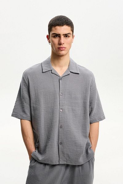 Bershka Textured short sleeve shirt