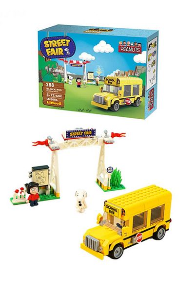 Miniso Snoopy Street Showcase Building Blocks A (School Bus, 288 Pieces)