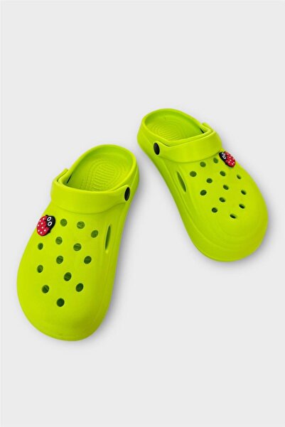 Liger Women's Comfort Ladybug Buckle Medical Nurse Sabo Slippers Green