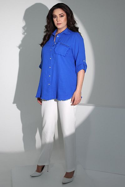 Metpoint Trend42plus Pantaloni albi cu talie elastică cu picioare subțiri
