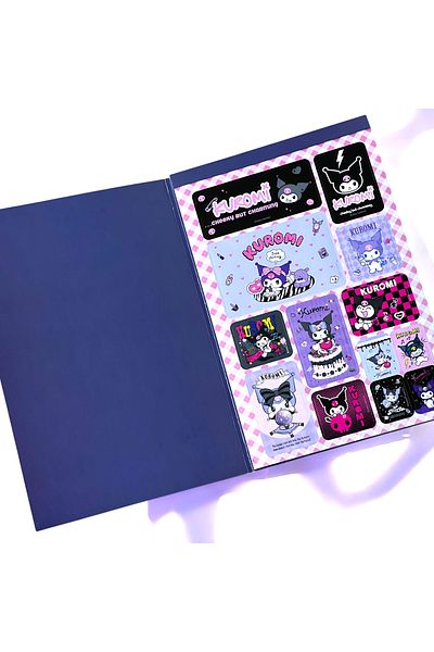 BAK GEL AL Album de autocolante gotic de lux Kuromi → Caiet de autocolante Kuromi - Stil gotic și motive de trandafiri