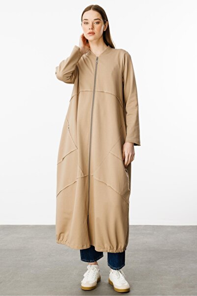 Micca Spor Dikiş Detaylı Döküm Pamuk Karışımlı Örme Kap/Ferace-Vizon