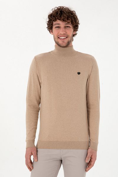 U.S. Polo Assn. Men's Sand Melange Basic Sweater 50294771 -Vr123