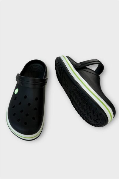 Liger Unisex Comfort Lightweight Medical Nurse Sabo Slippers Black - Green