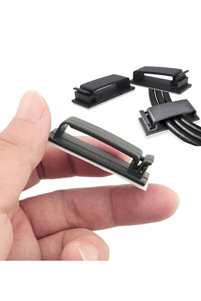 btm home 4 Adet Kendinden Yapışkanlı Kablo Sabitleme Klipsi Kablo Tutucu