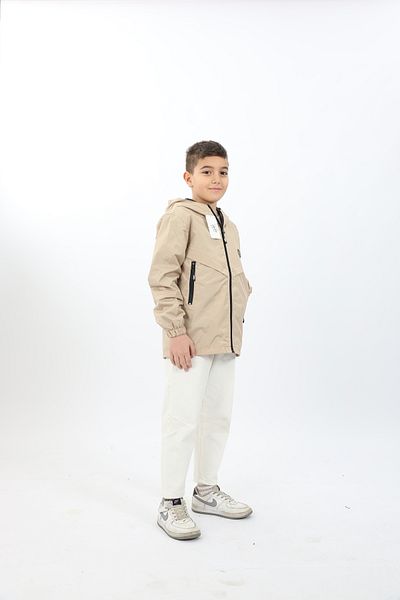 JUNİOR TİAMO Lined Hooded Waterproof Airtight Raincoat with Pocket Detail
