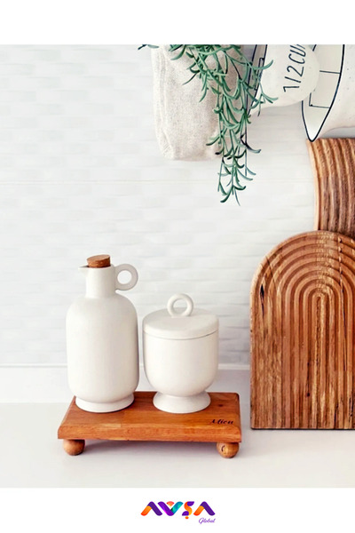 AVŞA Global Marble Footed Wooden Presentation / Organizer