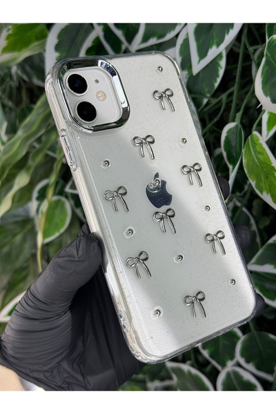 Store IPHONE 12 / 12 PRO UYUMLU KALPLİ / KURDELELİ / KİRAZLI SİMLİ KILIF