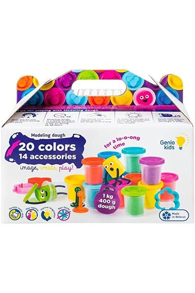 Fancy Plasticine set Genio Kids 1.4 kg. 20 colours and 14 accessories