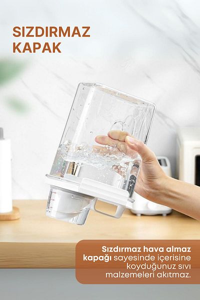 GRİMOR Life 4 Lt Leakproof Storage Container with Scale 1100-1800-2300-2800 ml with Label