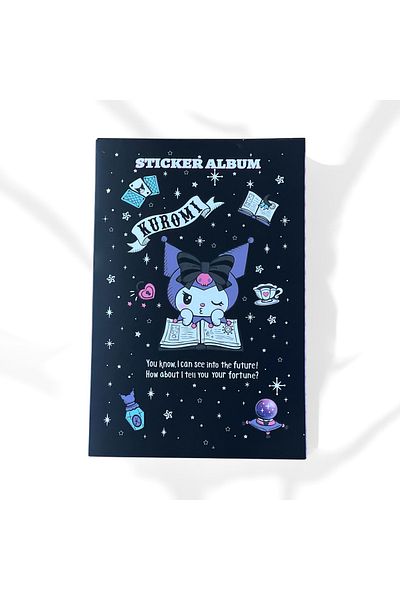 BAK GEL AL Gothic Black Kuromi Sticker Album → Kuromi Dark Mystic Stickerbook - Fortune and Magic Themed Sleeve