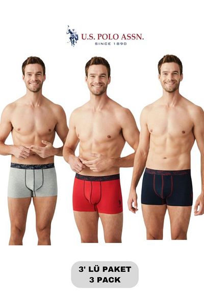 U.S. Polo Assn. Άνδρας, Αδειοδοτημένος, USPA, Σετ Boxer 3 τεμαχίων (Κουτί)