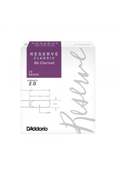 DAddario Woodwinds D'Addario Woodwinds Reserve Classic DCT1020 Sib Klarnet Kamışı No:2