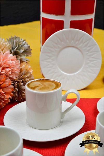 Heda Porselen Sapphire 12-Piece 6-Person Porcelain Coffee Cup Set