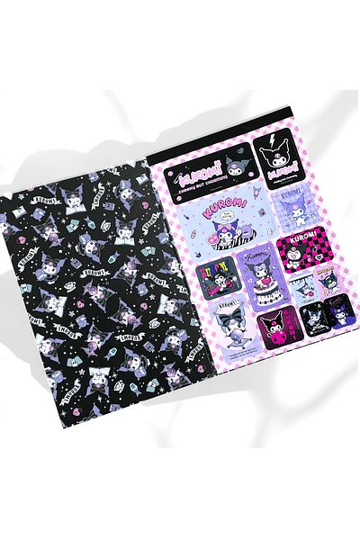 BAK GEL AL Gothic Black Kuromi Sticker Album → Kuromi Dark Mystic Stickerbook - Fortune and Magic Themed Sleeve