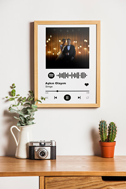 YELKOVAN TASARIM SPOTIFY FOTOĞRAFLI KİŞİYE ÖZEL AHŞAP TABLO