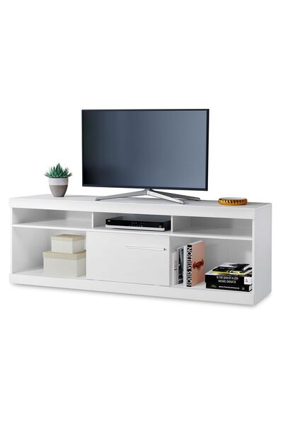 Danube Home Onix TV Unit for TVs upto 70 Inches With Storage - White L180xW40xH69cm