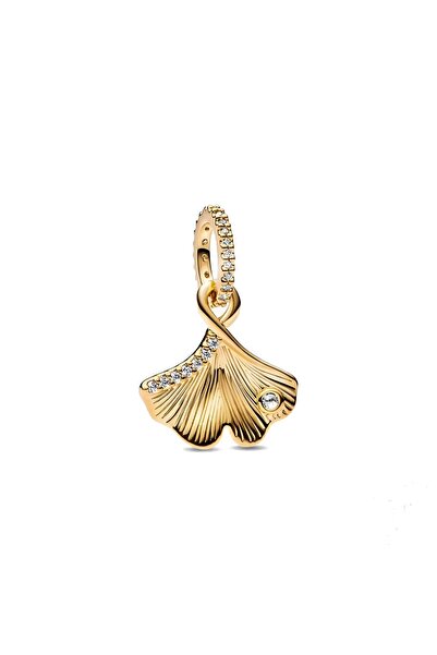 Lux Design 925 Ayar Gümüş Gingko Yaprağı Altın Kaplama Me Charm