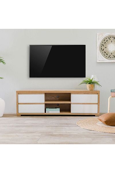 Danube Home Larina TV Cabinet for TVs upto 55 Inches with Storage - Sonoma Oak L160xW40xH49cm
