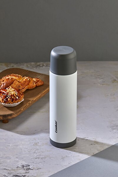 Cooker 750ml Double Wall Stainless Steel Thermos – Leakproof, Double Lid System, 12 Hours Hot 24 Hours Cold