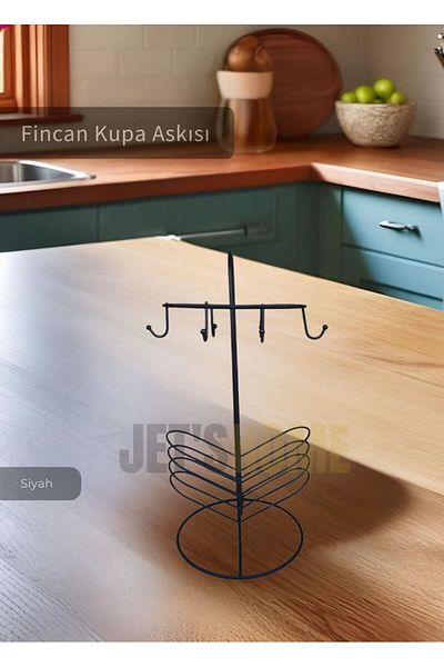 Jet's Home Закачалка за плот от неръждаема стомана, органайзер за чаши и чаши от неръждаема стомана, черна стомана