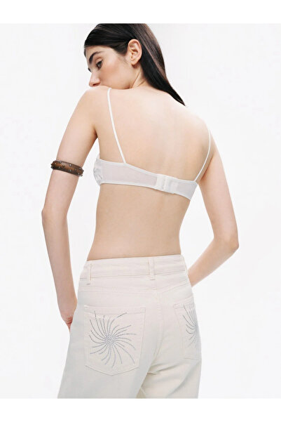 Nocturne Жіночі джинси прямого крою з широкими штанинами, екрю