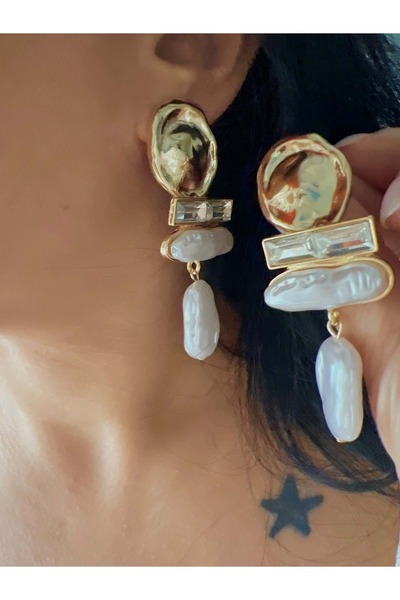 ACAR TAKI أقراط الباروك الذهبية اللون ACR4446