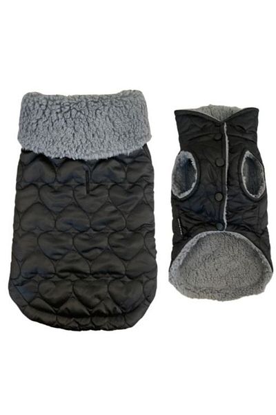 GedyCo Black Quilted Plush Inside Small Breed Dog Vest