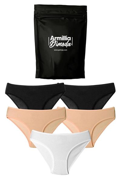 ARMİLLİA DİMODA Γυναικεία εσώρουχα μπικίνι καθημερινά από χτενισμένο βαμβακερό εύκαμπτο ύφασμα σε Premium συσκευασία