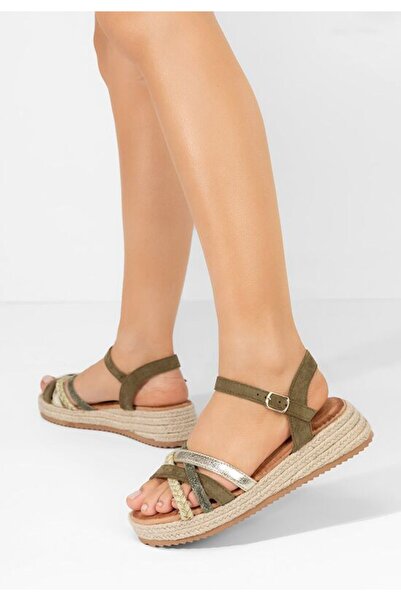 B T Shoes Sandale cu platforma Carmynna verzi