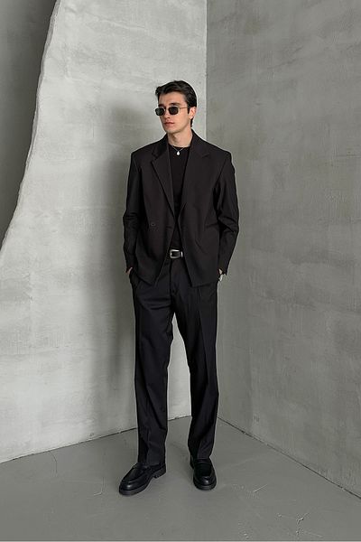 HYMAN Men's One Button Oversize Suit