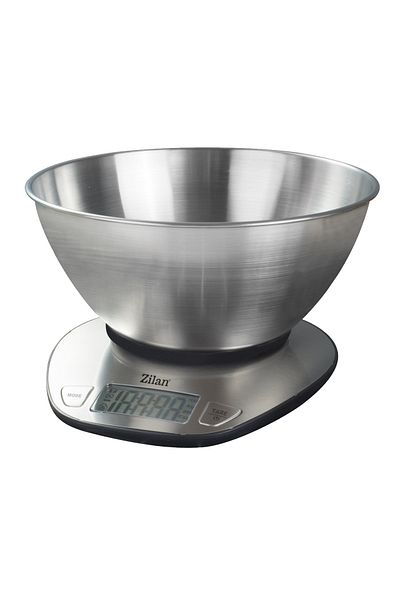 Zilan Cantar Alimentar Digital Zln2960 Gri, Ecran Led, Indicator De Baterie Scazuta, Inox